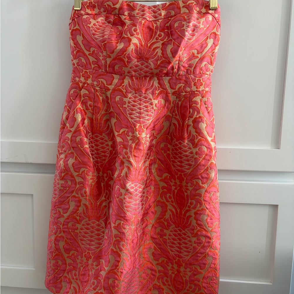 Kate Spade Coral and Gold Dress